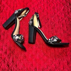Charlotte Russe Floral Embroidered Heels